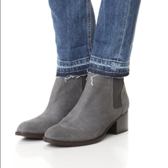 rag & bone • Walker chelsea boot ankle bootie Charcoal grey nubuck leather heel - Picture 2 of 16